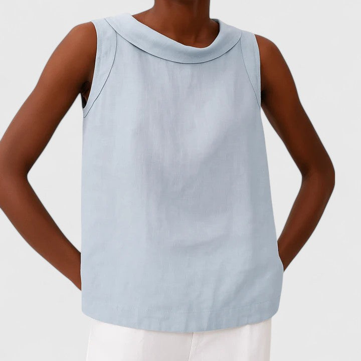 Katrine | Elegant Top with Roll Collar