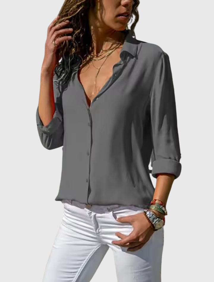 Gwen | Elegant Long Sleeve Chiffron Blouse
