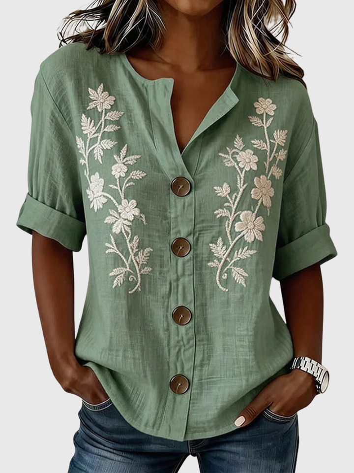 Gomez | Elegant Top With Floral Embroidery