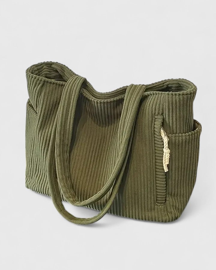 Esme | Luxurious Ribbed Tote Bag with Cord Detail