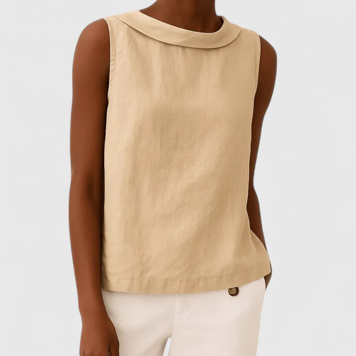Katrine | Elegant Top with Roll Collar