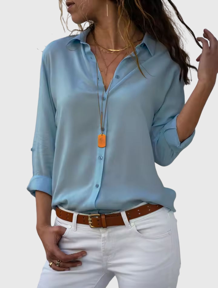Gwen | Elegant Long Sleeve Chiffron Blouse
