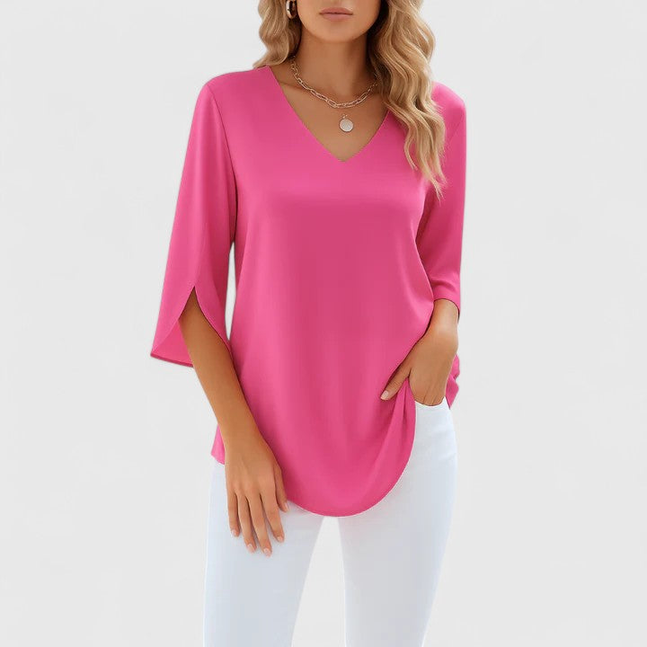 Ainsley | Sophisticated V-Neck Blouse