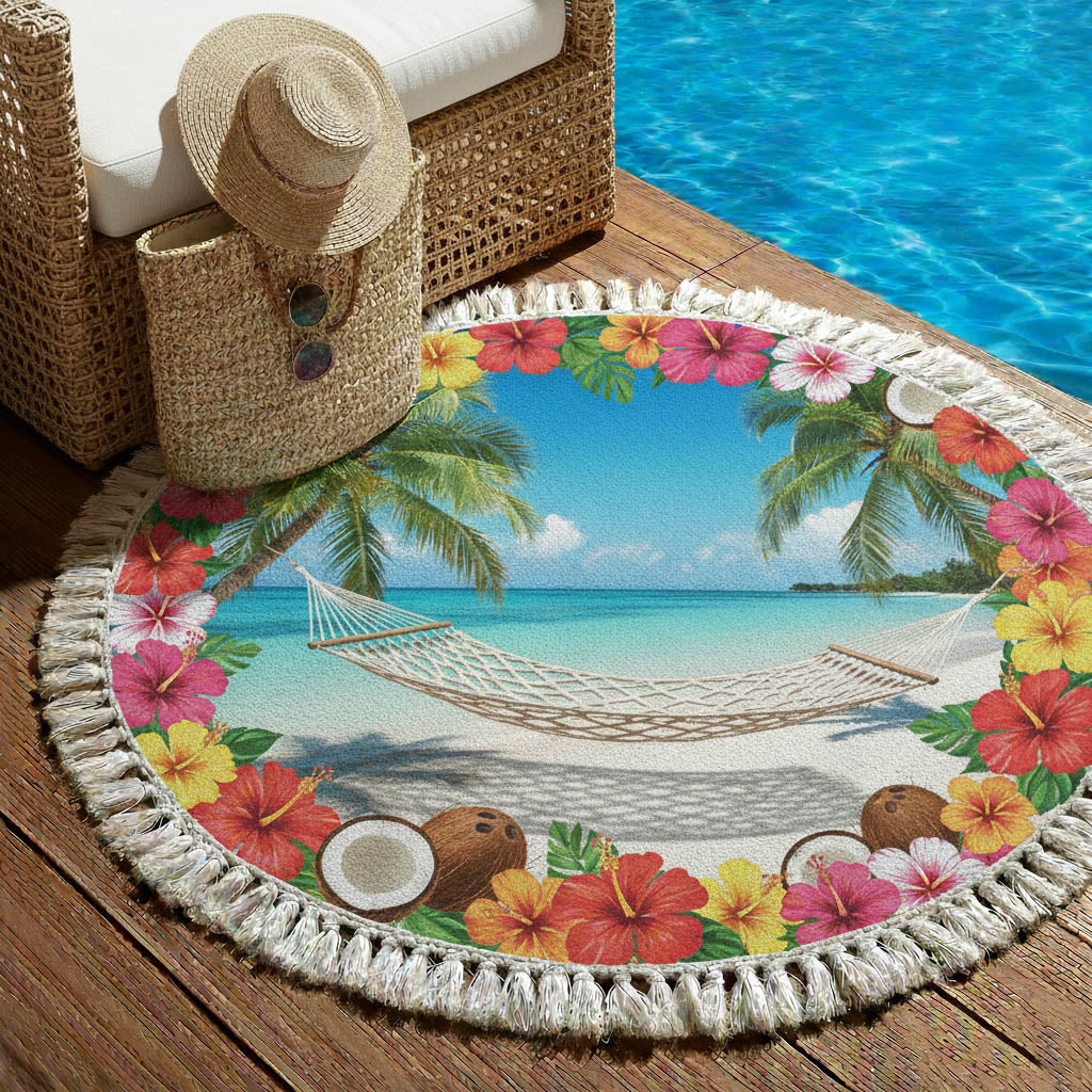 Peaceful Round Beach Towel