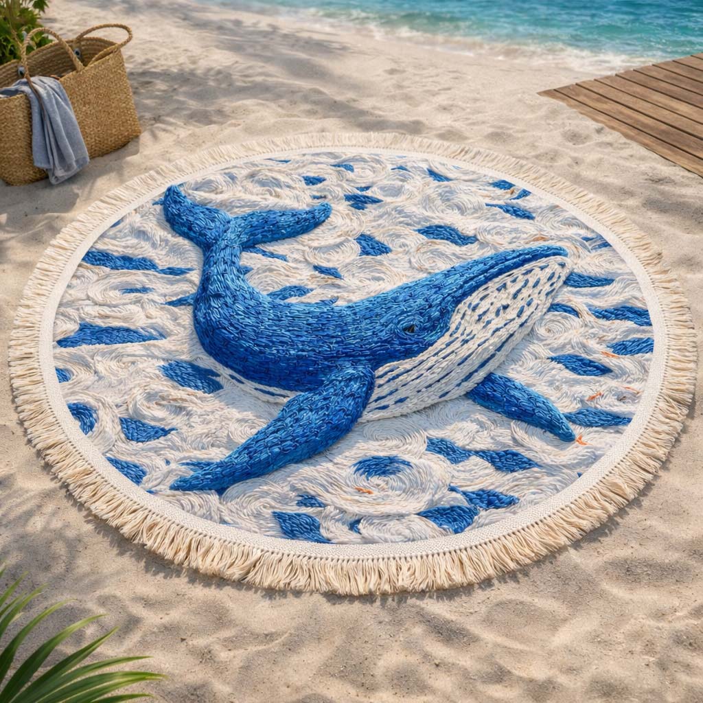 Round Beach Towel Ocean Glide