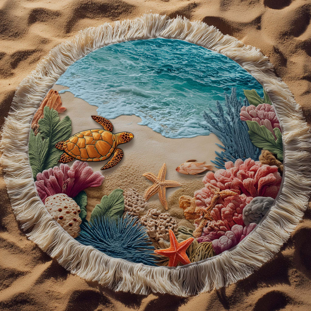 Round Beach Towel Sea Whisper