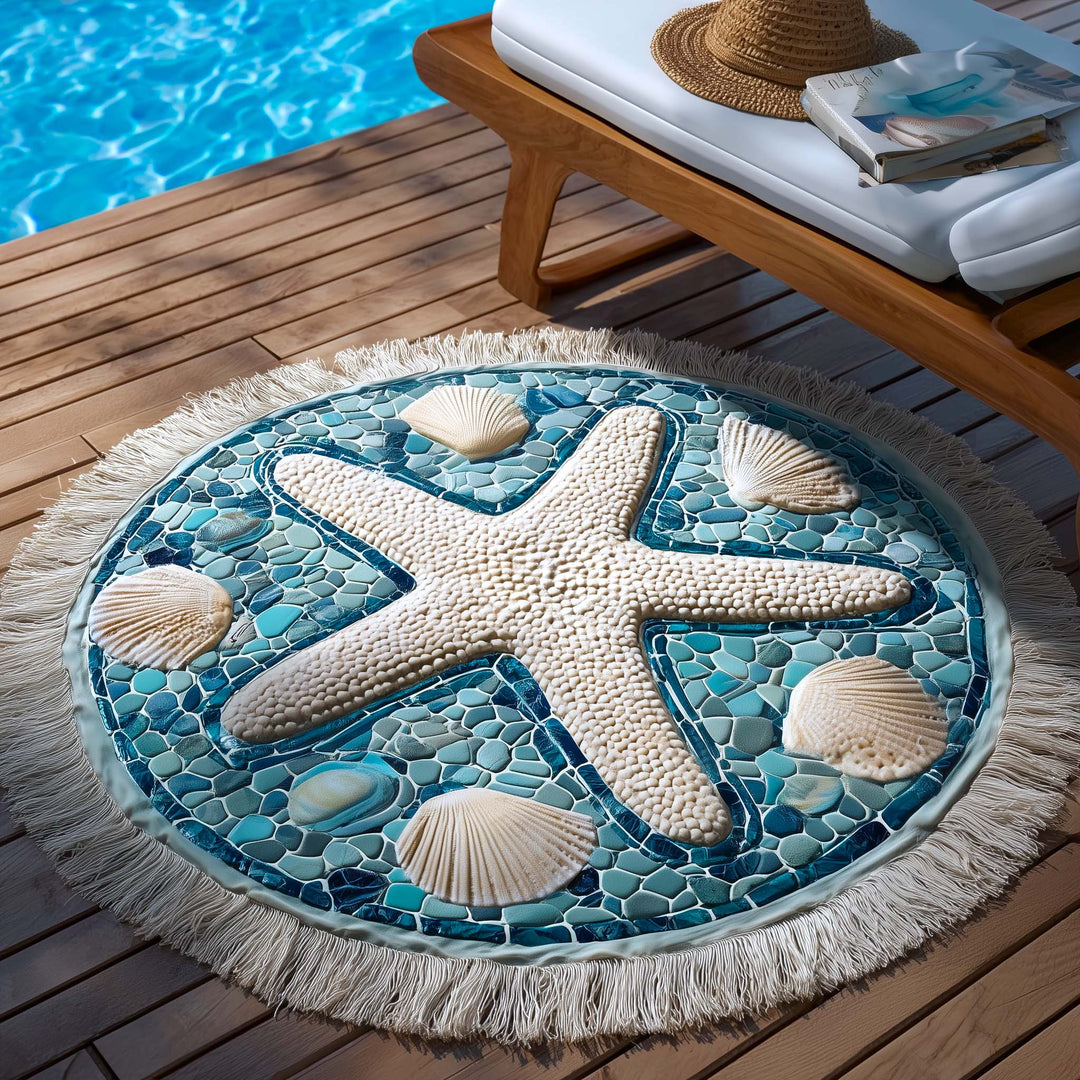 Round Beach Towel Shell Serenity