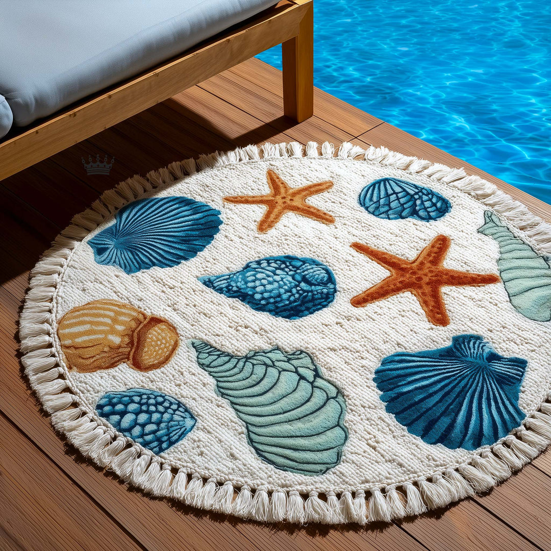Round Beach Towel Shell Serenity