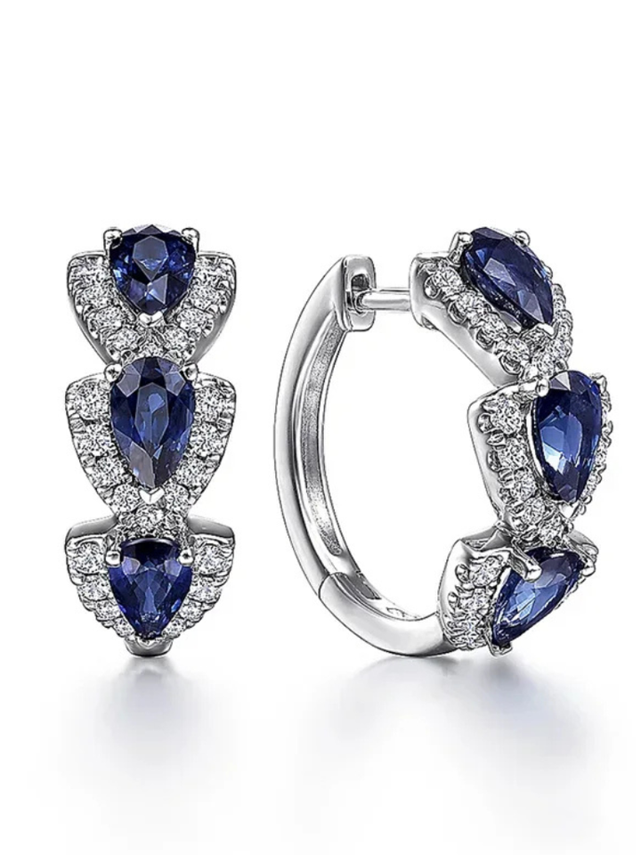 Seren | Sapphire Hoop Earrings