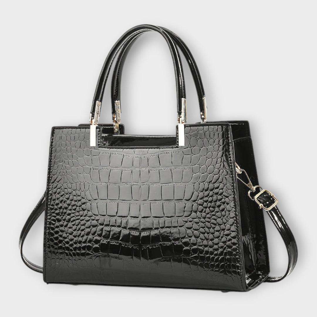 Eleanor | Glossy Crocodile Pattern Handbag