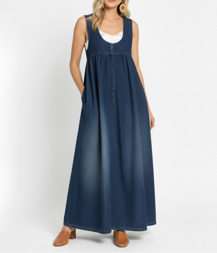Karen™ | Vintage Wash Denim Maxi Dress