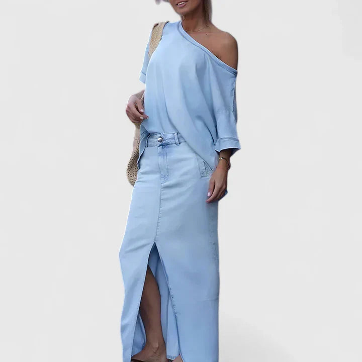 Averlynn | Elegant Maxi Skirt Set