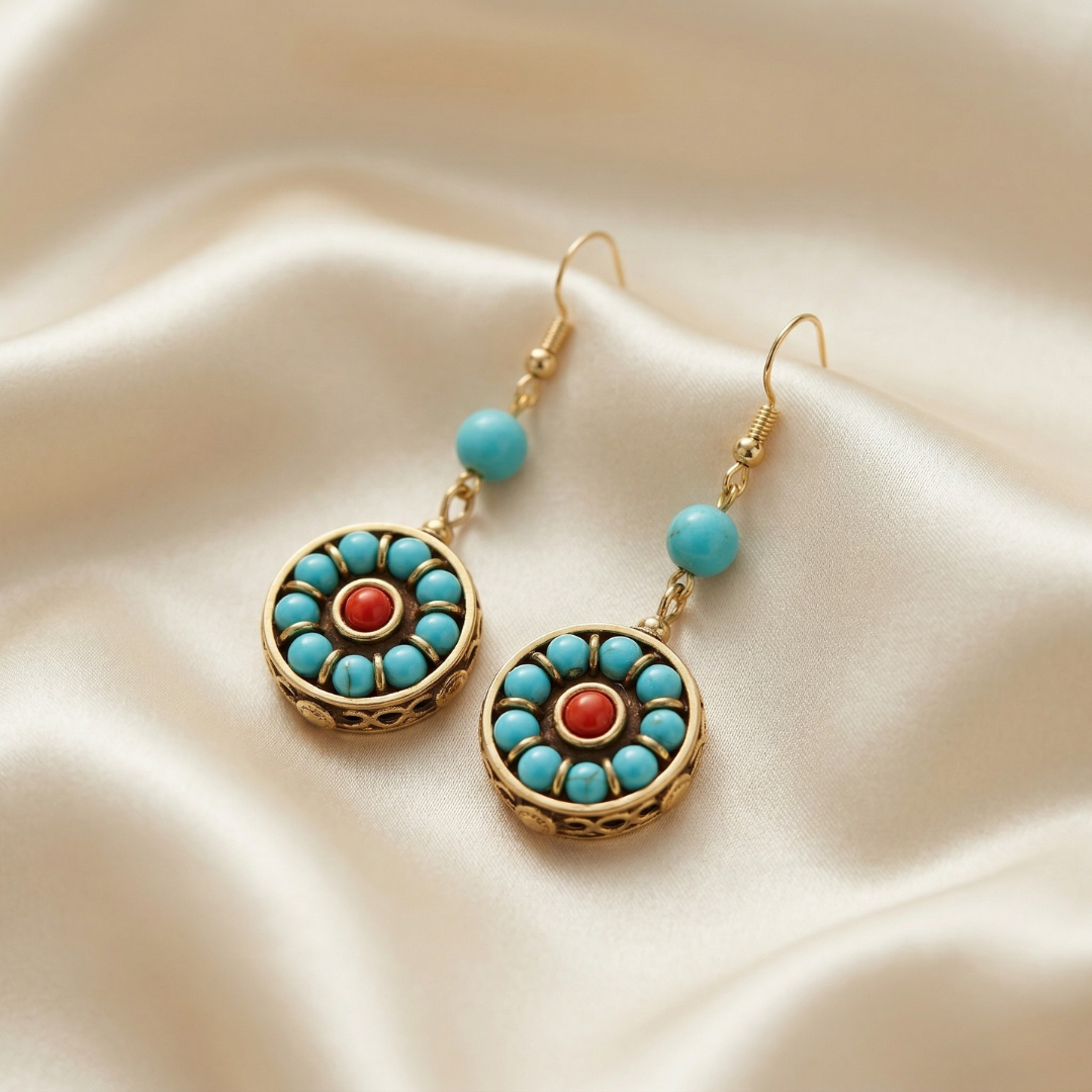 Vintage Turquoise Bloom Earrings